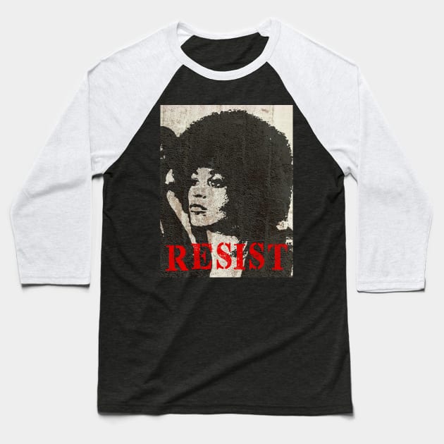 Angela Davis - Power to the People Baseball T-Shirt by Tainted